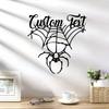 Metal Spider Wall Art, Halloween Home Decor, Gothic Metal Sign, Spider Web Ornament, Vintage Tin Sign