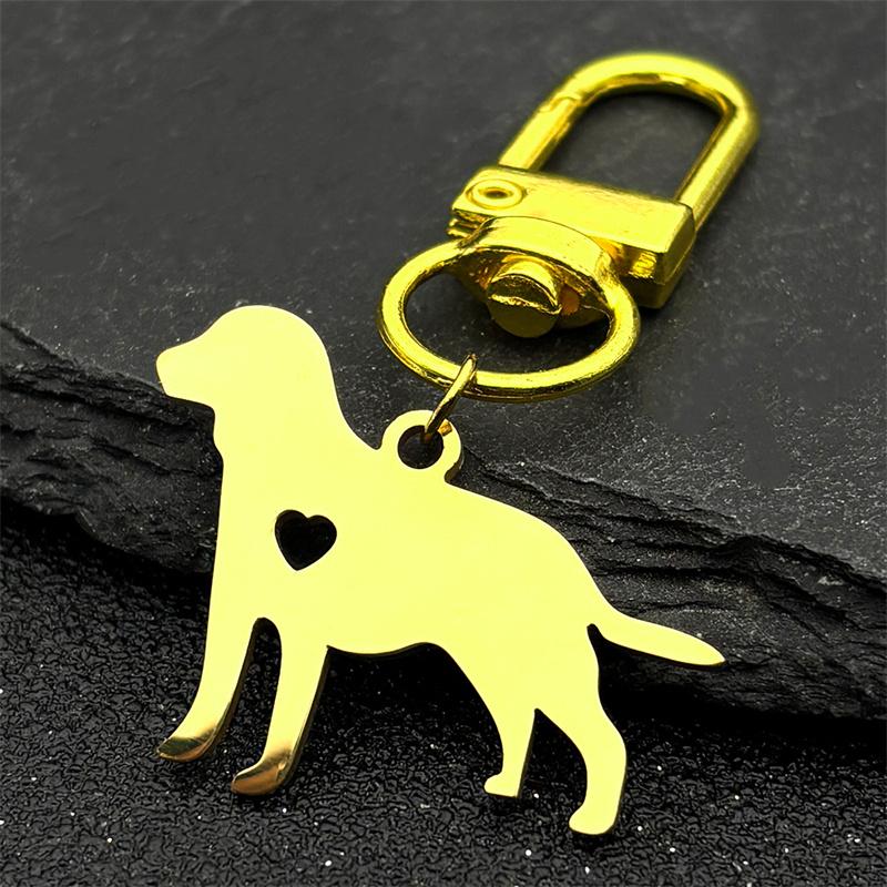 Süßer Hund Welpe Herz Labrador Schlüsselanhänger Damen Herren Edelstahl Gold Silber Farbe Tier Haustierliebhaber Familie Schlüsselhalter Schmuck
