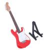 1:6 Elektrische Miniatur-Gitarre 18cm Feine Details Umweltfreundliches Buchenholz Gitarrenmodell mit Halterung