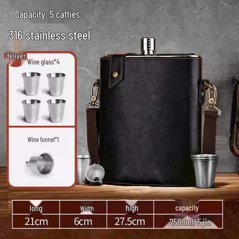 Qiwei Russian Style 304 Stainless Steel Portable Hip Flask