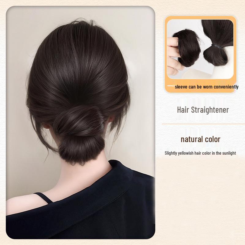 Real Hair Fluffy Bun Hair Tie - Natural Updo Flower Bud Style