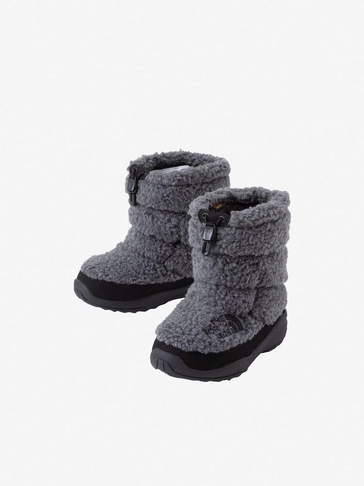 The North Face K Nuptse Bootie VII Mixed Size 14 Fleece, Charcoal/TNF Black,