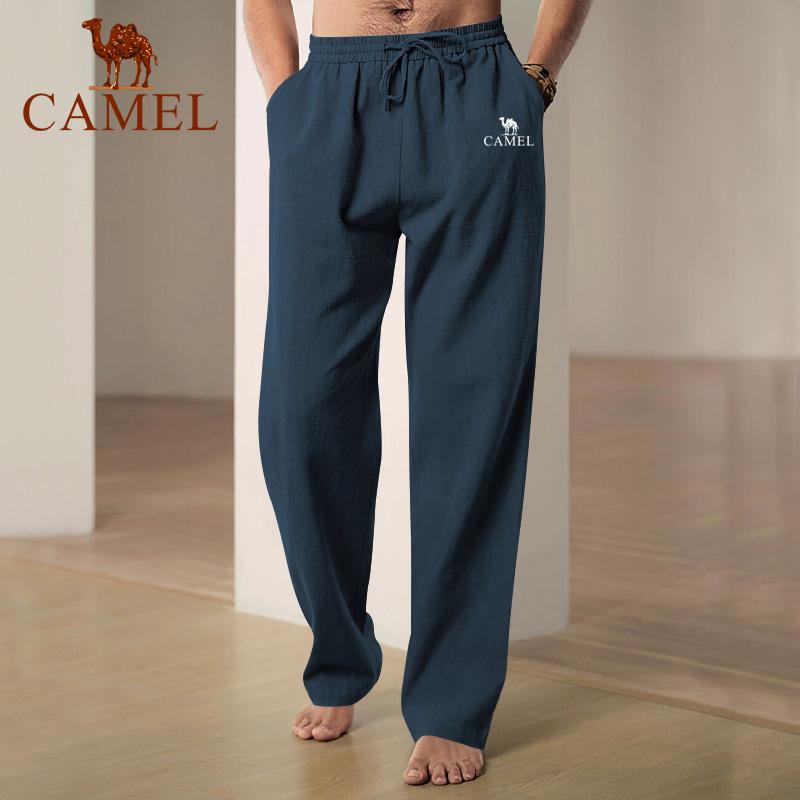 

2024 весна/лето новые вышитые мужские дышащие льняные свободные спортивные брюки в стиле хип-хоп XL