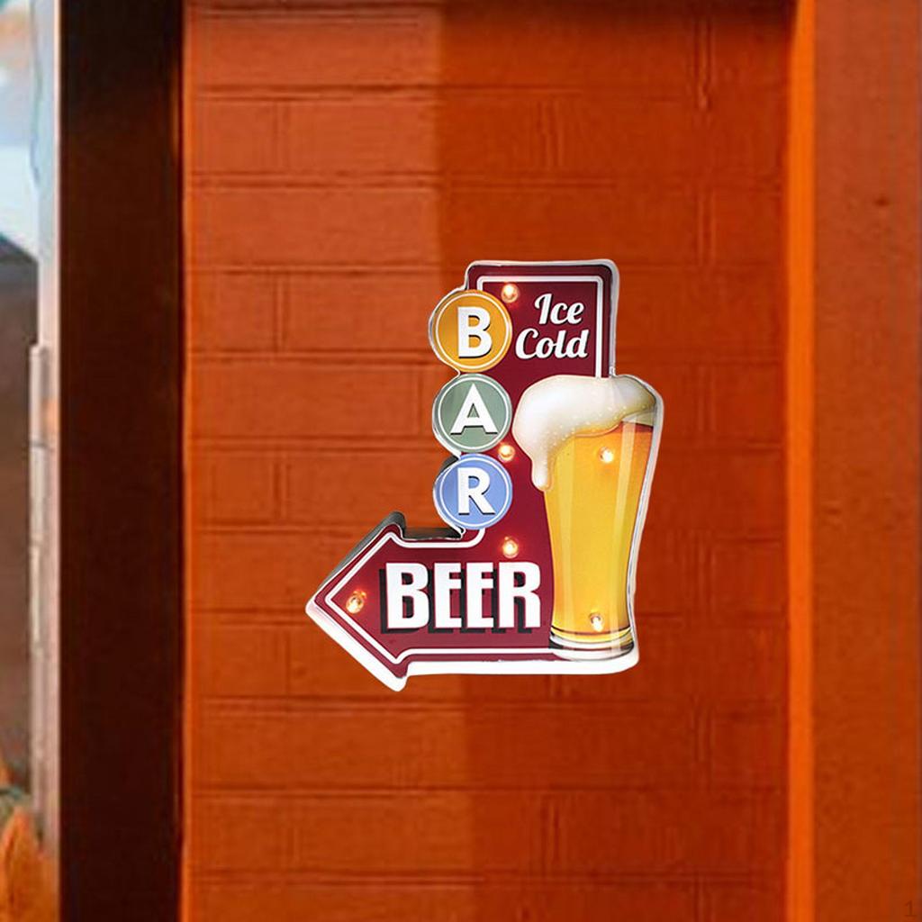 Bar Light Up Sign Plaque Easy Setup,Living Room with Arrows Wall Art Metal Ornament