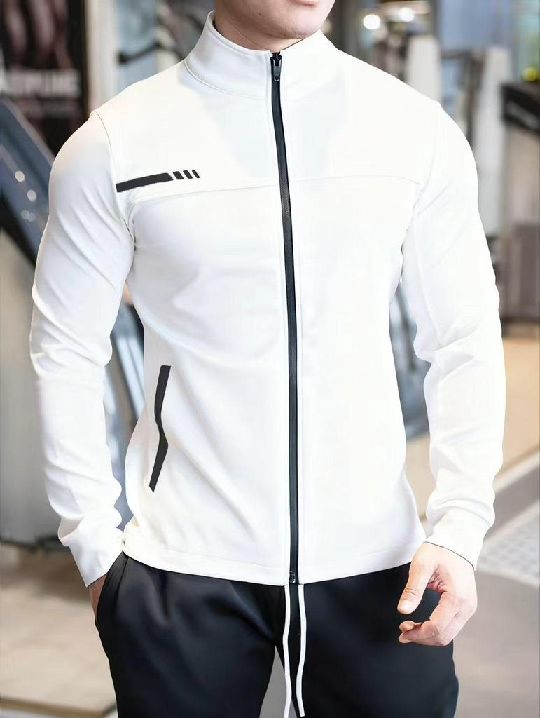 Men's Trendy Stand-up Collar Full-Zip Fitness Jacket