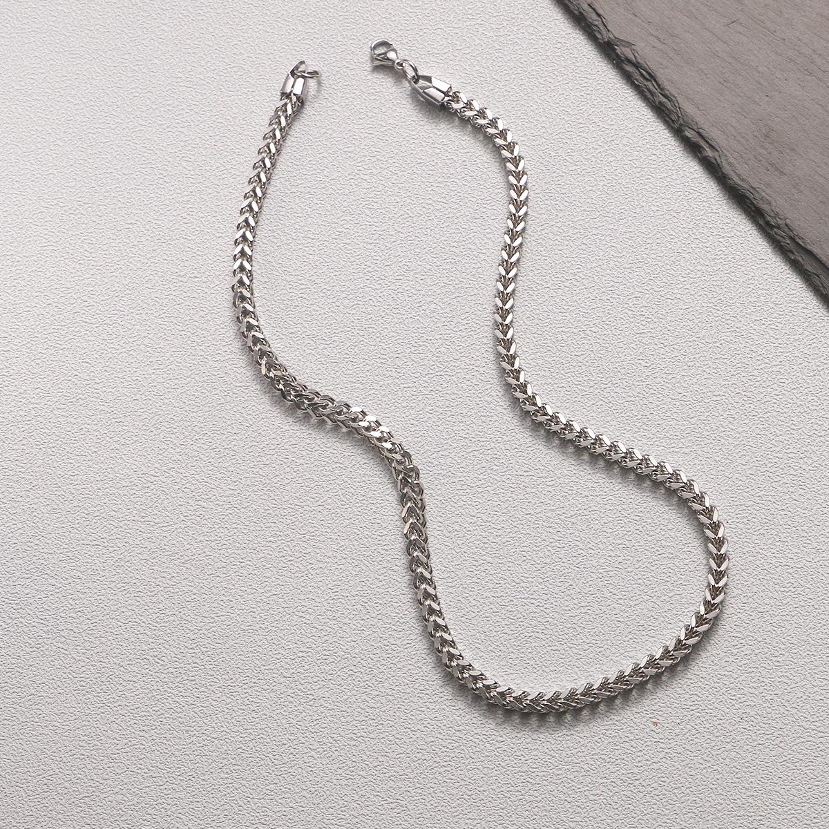 

Европейское и американское модное хип-хоп плетеное ожерелье из нержавеющей стали в корейском стиле