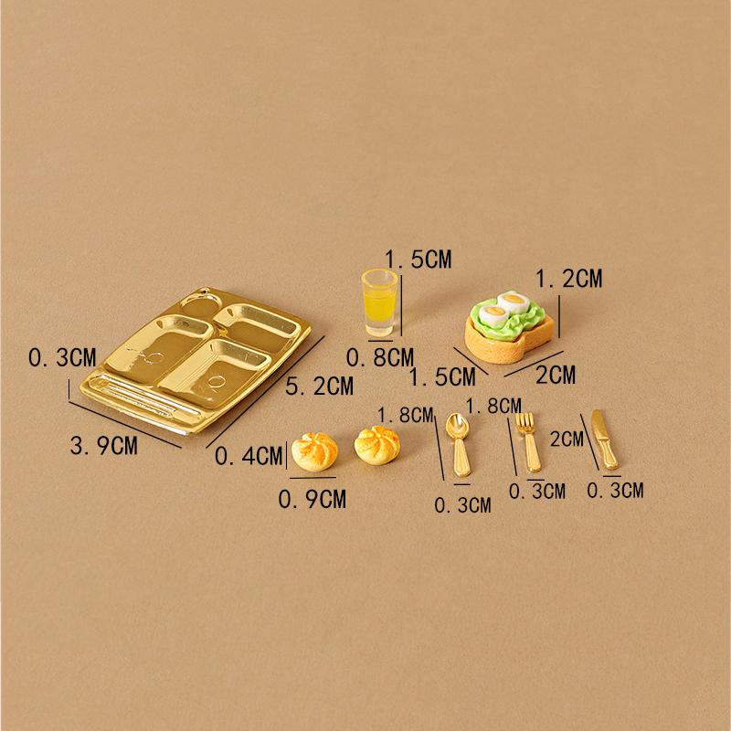 1/12 Dollhouse Mini Bread Hamburger Juice Set Dollhouse Simulation Breakfast Food Decor Dolls House Kitchen Pretend Play Toys