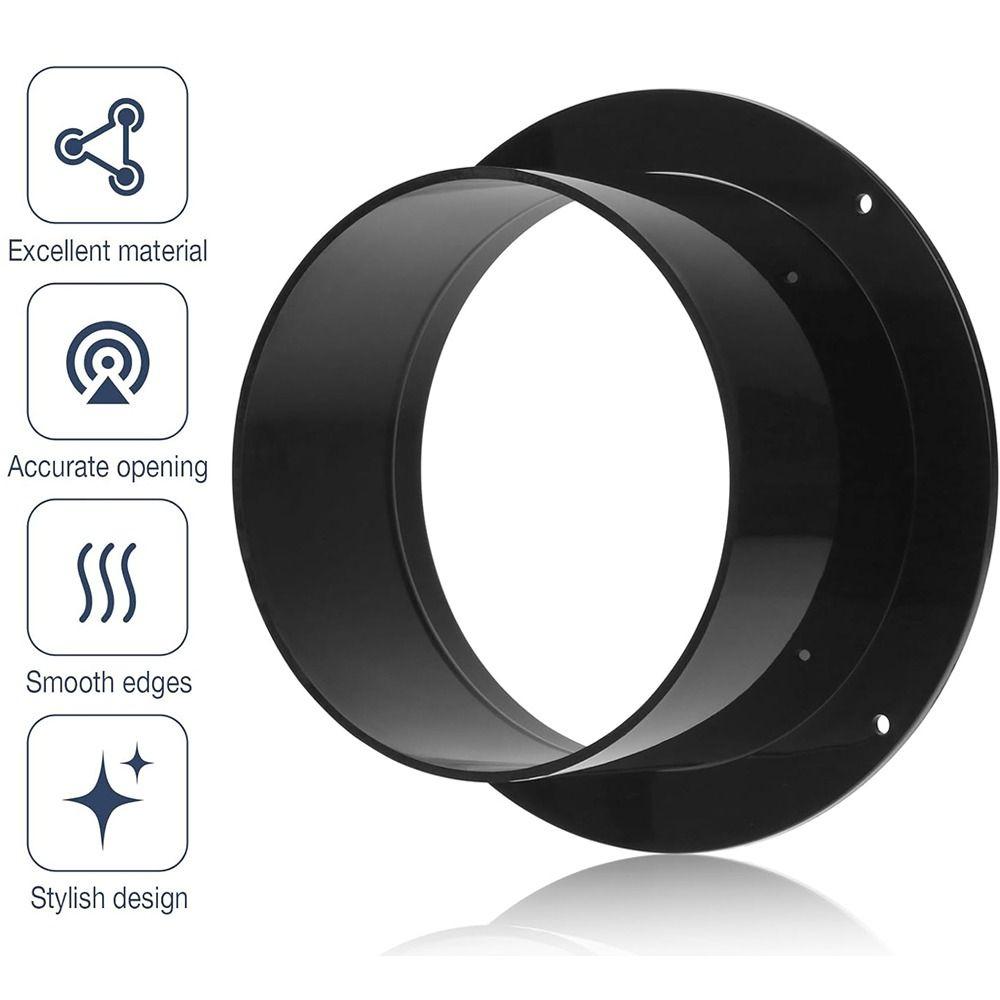 Black Ventilation Pipe Joint ABS Exhaust Pipe Connector Wall Flange Connector  Ventilation Pipe