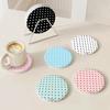 Round Polka Dot Hard Diatom Mud Coaster, Desktop Anti-scalding and Heat Insulation Mat, Sink Countertop Suction and Draining Coaster
