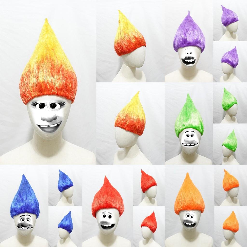 Trolls Cosplay Wig With Flame Style For Halloween Parties And Anime Costumes