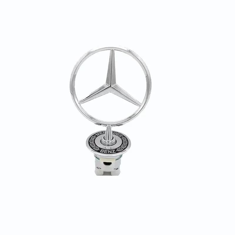 CRK1 Mercedes Benz AMG Hood Grille Chrome Star Emblem Logo Front Hood Ornament Mounted for Models W204 W205 W203 W211 W212 W213 W201