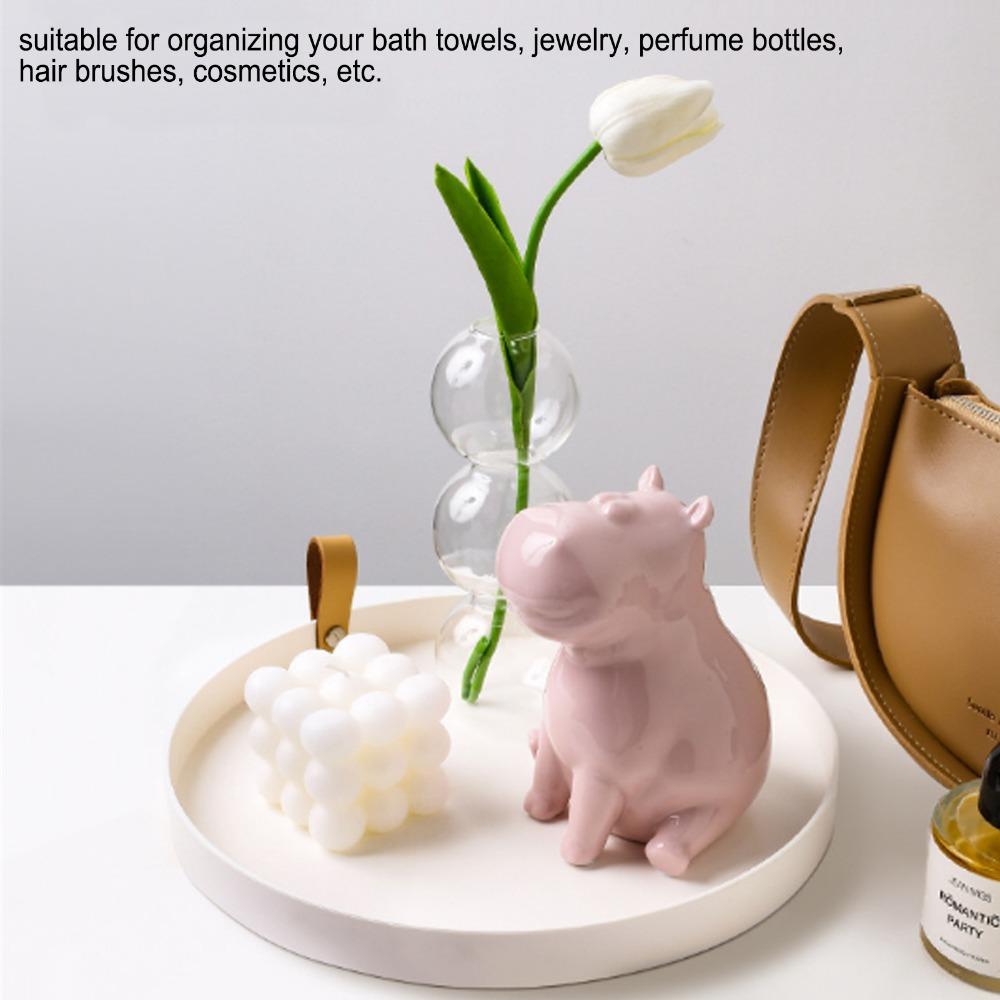 Waterproof ABS Vanity Tray Simple Jewelry Plate Serving Trays Jewelry Dish For Cosmetics