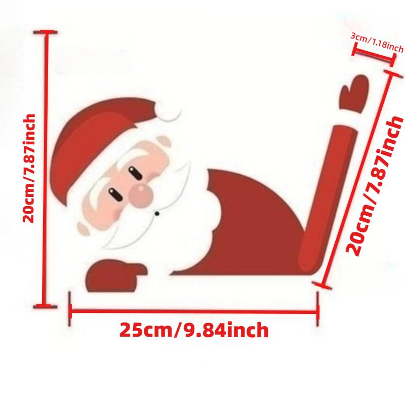 Car Window Wiper Sticker Xmas Santa Claus Cartoon Rear Windshield Window Waving Stickers Decals Car Christmas Accessories