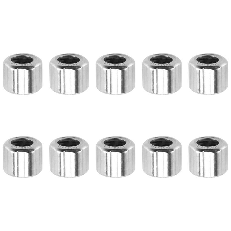 10Pcs Needle Bearing HF081412 Outer One-Way Needle Roller Bearing 8X14x12mm For Manufacturing Industry