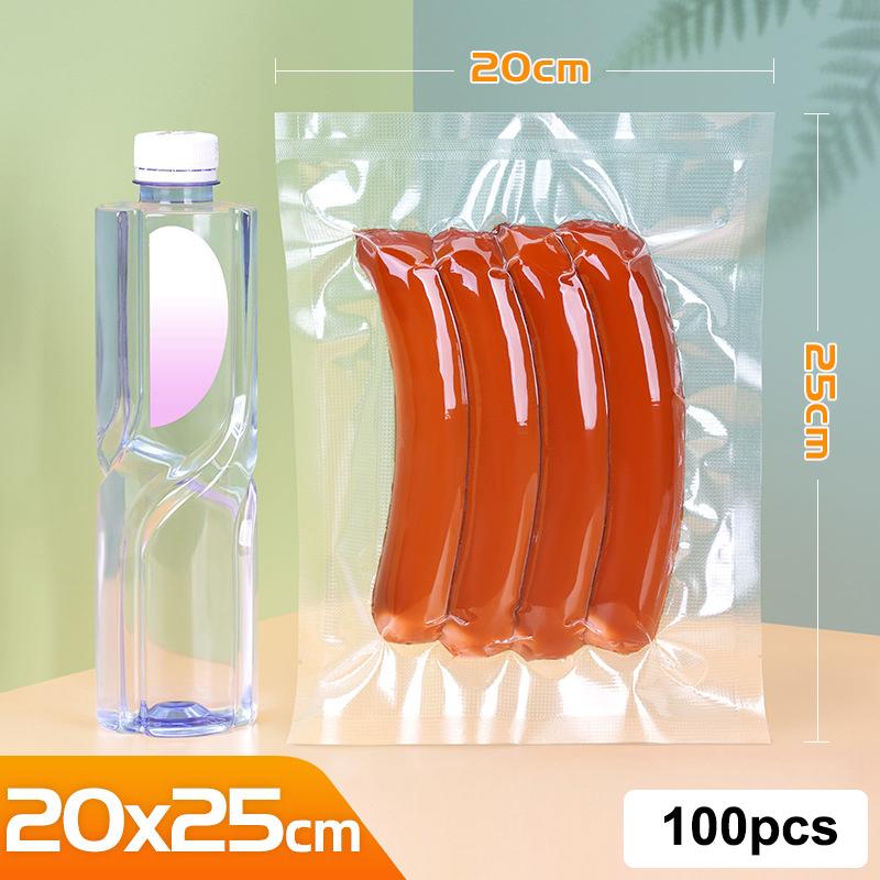 100 шт Вакуумный пакет Кухонный пакет для вакуумного упаковщика продуктов Толстый 02 мм Пакеты для хранения вакуумной упаковки Пакет для упаковки продуктов 20x25cm 1100₽