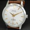 OROLOGIO DA UOMO SVIZZERO MONTINE VINTAGE A CARICA MANUALE QUADRANTE BIANCO RISTRUTTURATO a445196-1