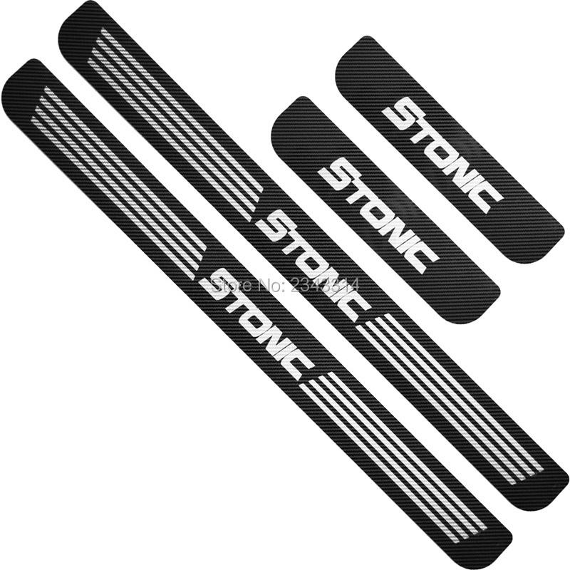 For Kia Stonic Accessory 2017- 2024 Stainless Car Door Sill Scuff Plate Protectors Trim Guard Kick Pedal Cover Styling