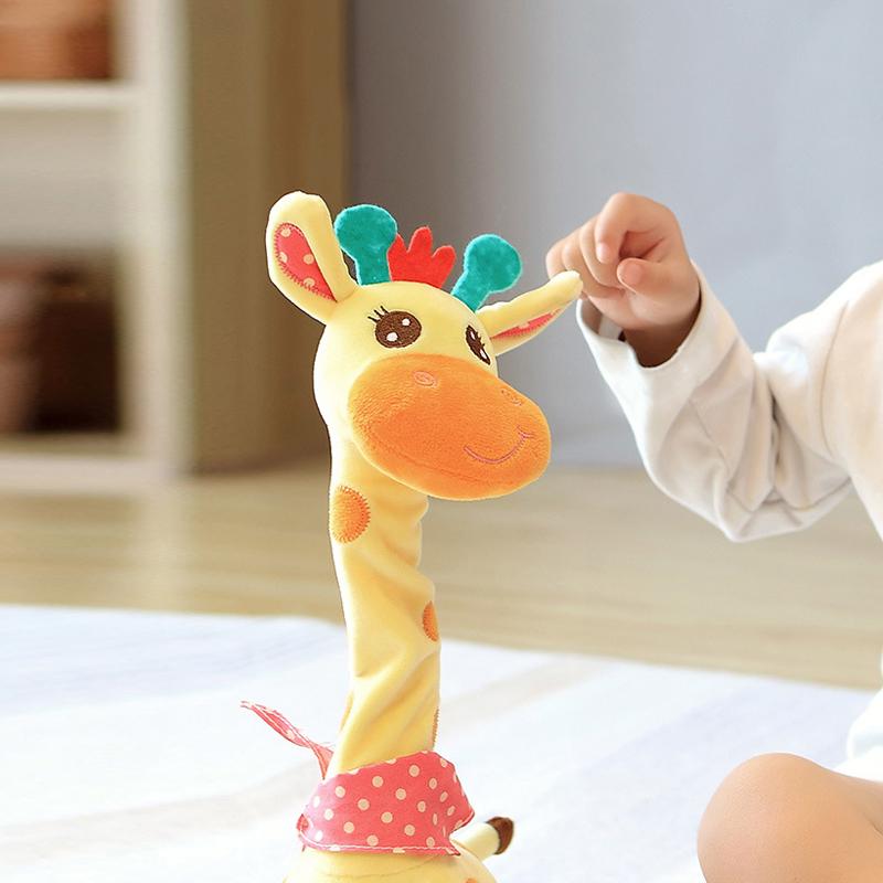 Music Giraffe Toy Singing Dancing Repeating What You Said Dancing Giraffe Flashing LED Lights Adjustable Volume Voice Simulation