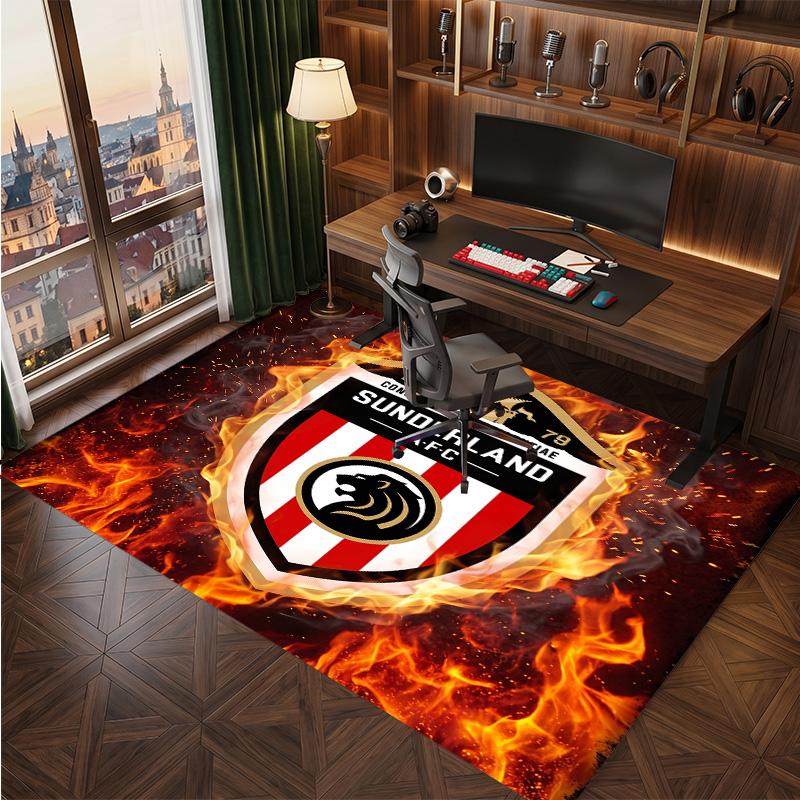 Tappeto in Velluto di Cristallo con Stampa del Sunderland Football Club, Comodo Assorbente d'Acqua Antiscivolo Tappeto per Pavimenti Interni