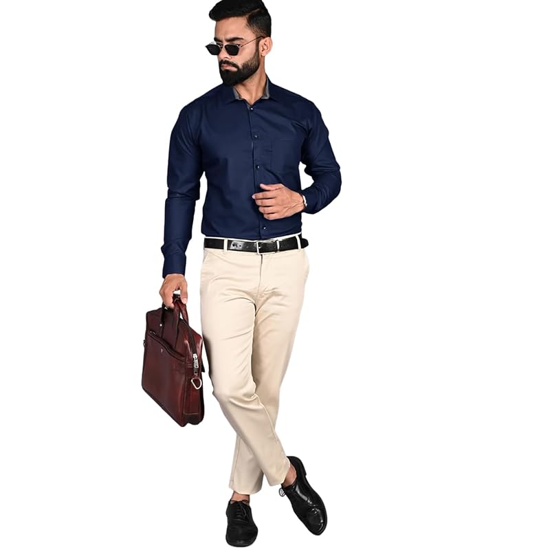 Tee Projekt Premium Plain Cotton Shirt for Men Cotton Shirt Casual Shirt Solid Shirt Full Sleeves Formal Shirt