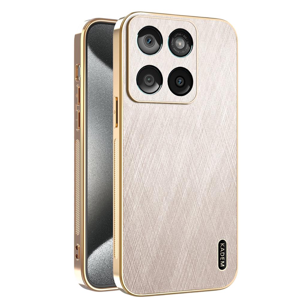 KADEM Etui na Motorola Edge 60 5G/60 Fusion 5G Elektroplaterowana Tekstura Jedwabiu PU+TPU Tylna Pokrywa Telefonu