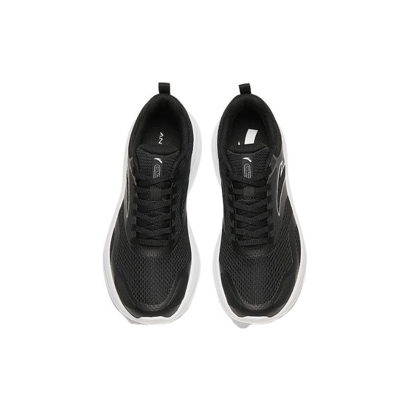 Anta Round Toe Lace-Up Shock Absorbing Wear-Resistant Low-Top Running Shoes Women sneaker Basic-Black 122415577-3