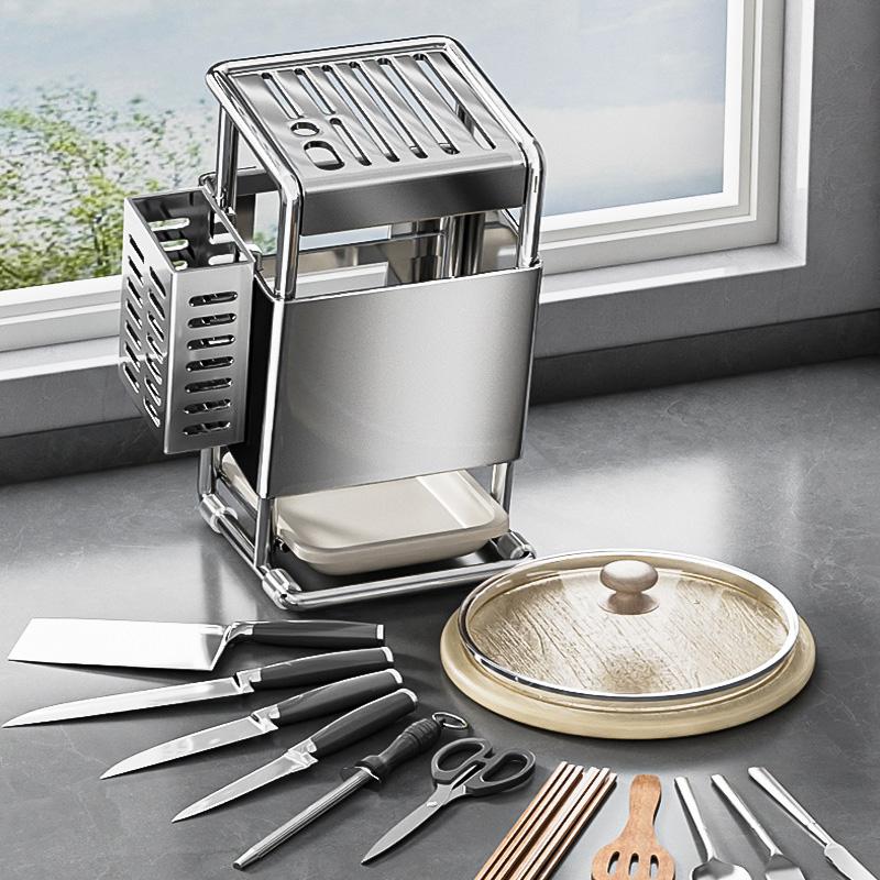 Stainless Steel Knife Holder Kitchen Storage Organizer Multifunctional Kitchen Knife Holder Knife Organizer Cutlery Organizer