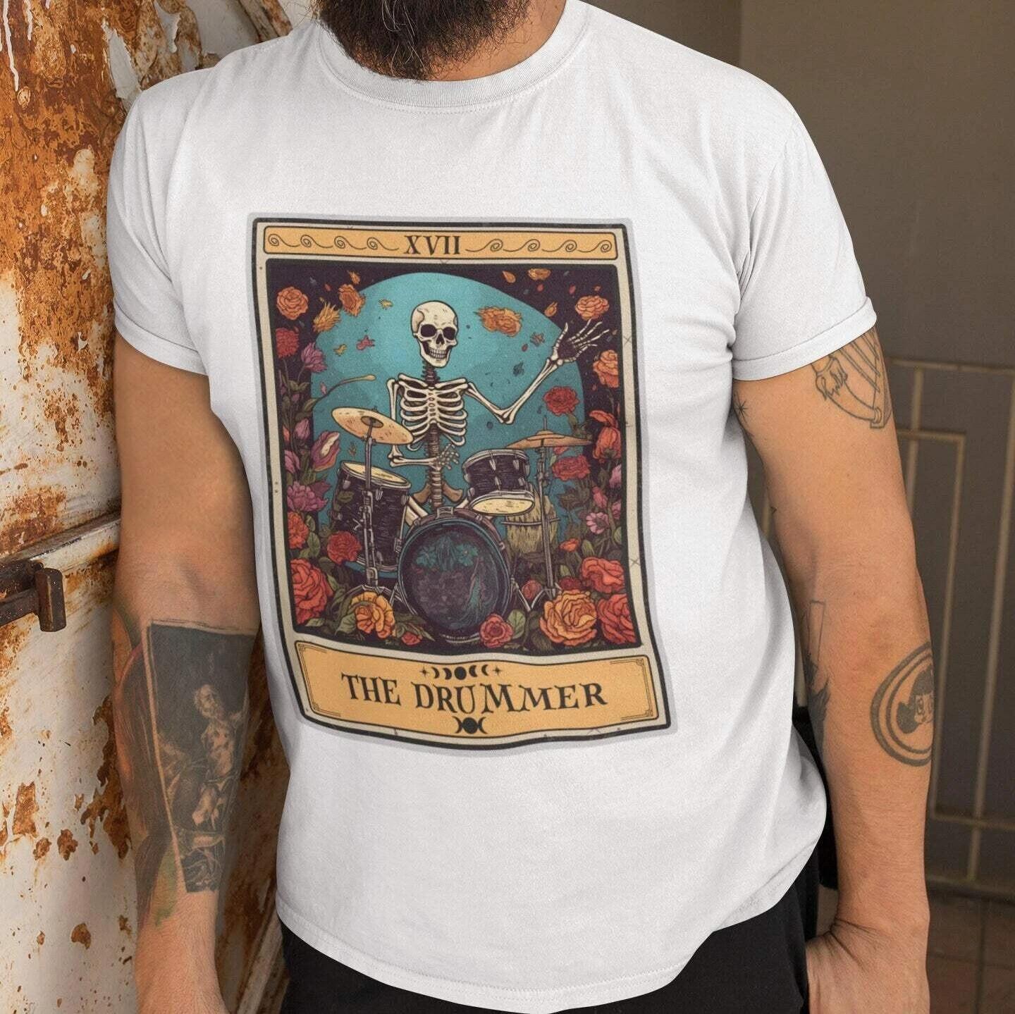 The Drummer Tarot Card Shirt, Drum Player 3XL
