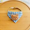 Dog Saliva Towel Collar Pet Triangle Towel Cat Cartoon Bib Circumference Collar Plaid Cute Dress Up