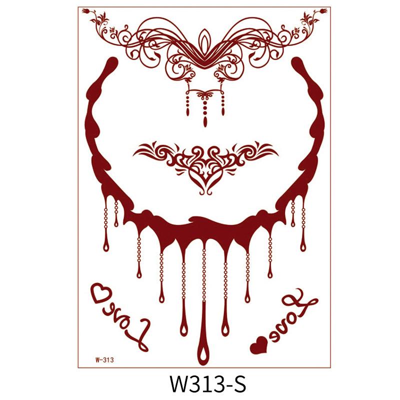 Beauty Sticker Vermilion Lace Tattoo Sticker Waterproof Tattoo Sticker