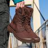 Botas Martin de Lona de Cano Alto com Sola Grossa - Sapatos Esportivos Outdoor da Moda