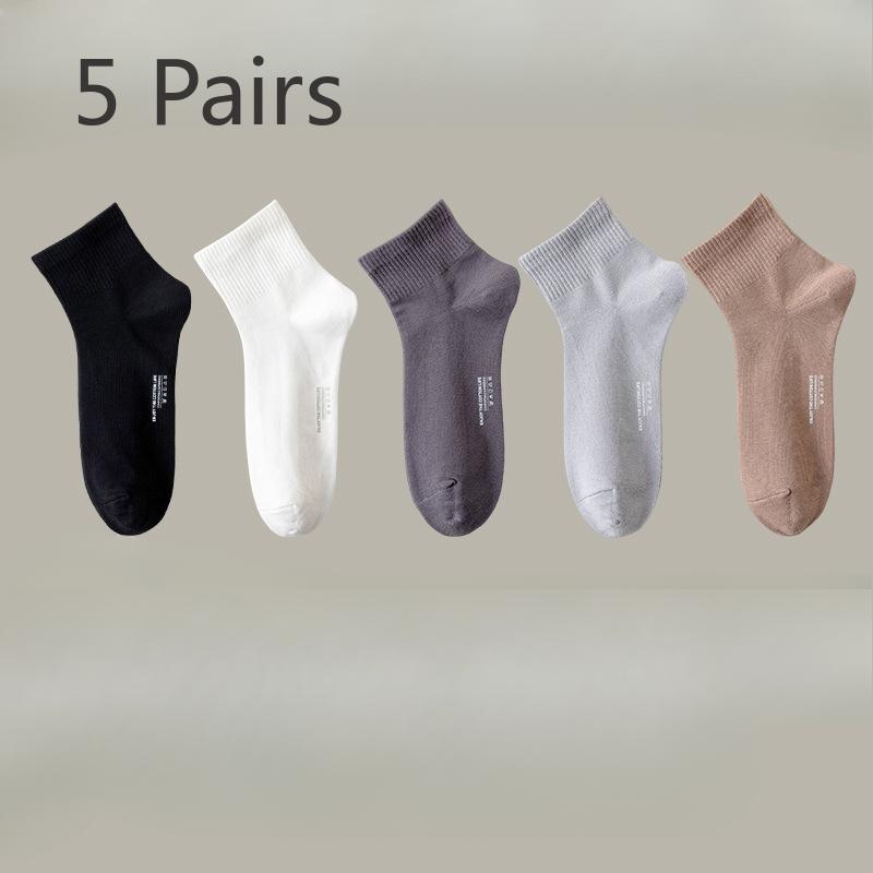 

5 Pairs of Men s Summer Thin Cotton Shallow Mouth Sweat Absorption Breathable Antibacterial Deodorant Socks 5 Pairs