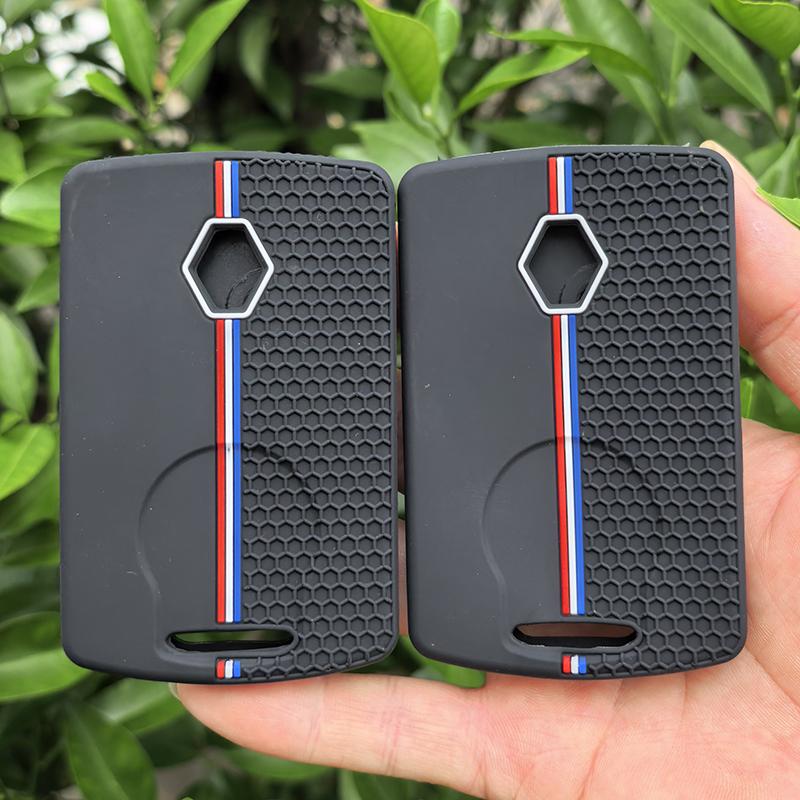 Silicone Remote Keychain Key Cover For Renault Clio Laguna Koleos Megane Fluence Zoe Scenic Captur Card 4 Buttons Car Key Case
