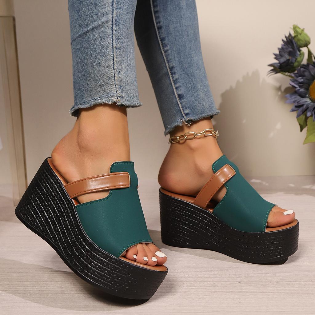 Fashion Shoes Low PU Hoof Heels Rome Fabric Shoes Low Fabric Rome PU Hoof