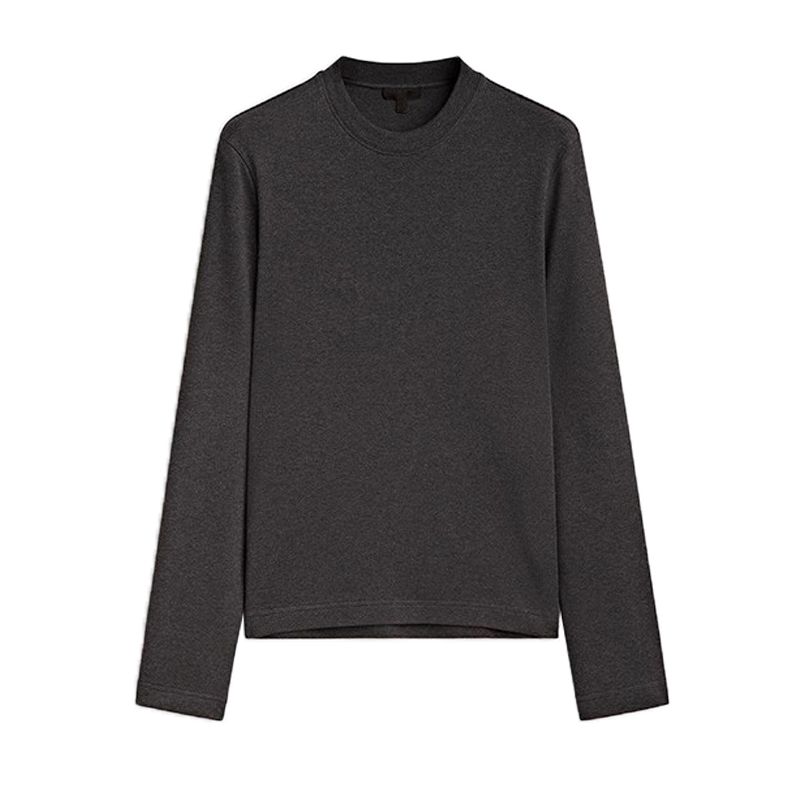 MD Spring New Arrival Women's Clothing Minimalist Style Basic All-Matching round Neck Cotton Base Long Sleeves Heavy Weight T-shirt 6884905