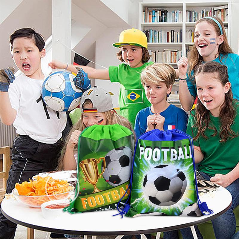 Football Backpack Soccer Ball Drawstring Gift Storage Bags Kids Sports Theme Party Favors for Guests Happy Birthday Party Supply