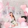 Pink birthday balloon set, Happy Birthday letter balloons for birthday party decoration, birthday party, photo props