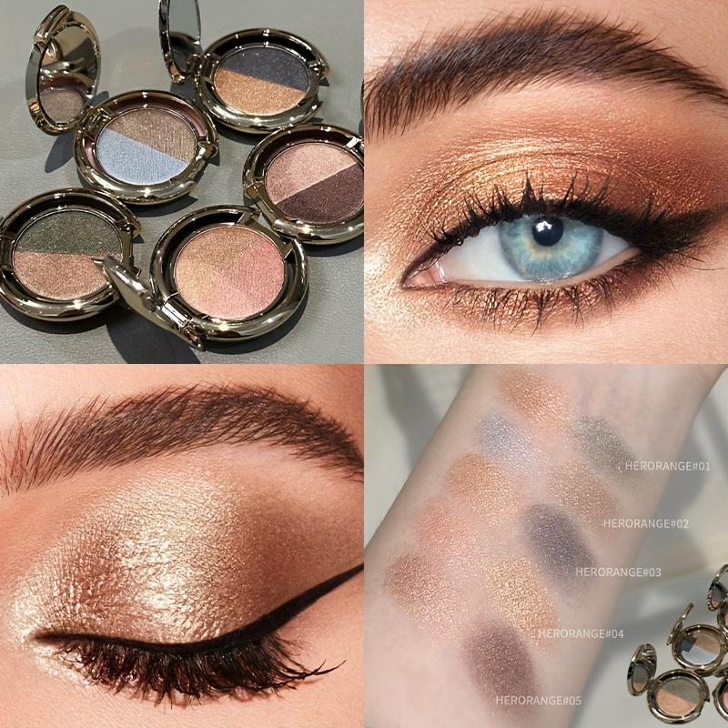 Zweifarbiger Lidschatten Schimmer & Smoky Braun/Blau-Schwarz Mehrfarbige Lidschattenpalette - Nass-/Trockenformel, Langanhaltender wasserfester & schweißfester Lidschatten