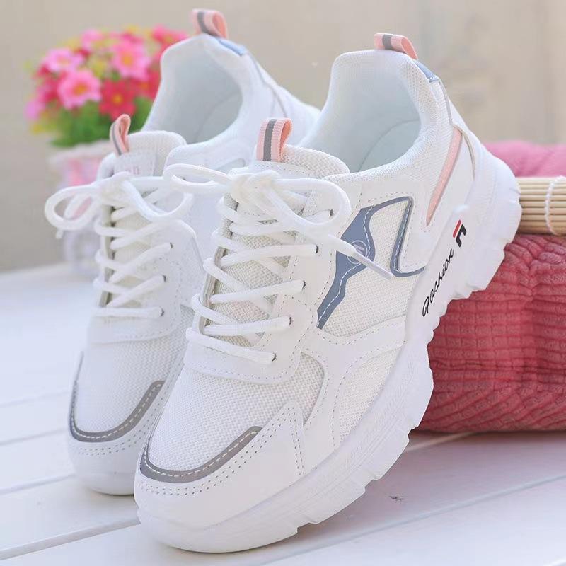 Dad Shoes Girl 2025 Spring and Autumn New Mesh Breathable Student Versatile Platform Casual Shoes Sports Thin Soft Sole