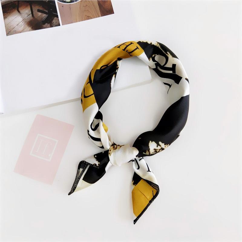 Luxury Square Scarf For Women Silk Feeling Shawl Satin Hijab Fashion Wraps Hair Bands Ribbon Headband Bag Accessories Headscarf