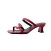 Sandals women's outer wear 2025 new square head non-slip cool slippers women's thick heel sandals middle heel going out one-word high heels