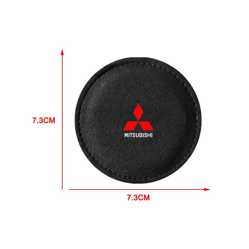 Car Cup Holder Pad PU Leather Slot Non-slip Coaster Mat For Mitsubishi Outlander Lancer 10 9 ASX RALLIART Eclipse L200 Pajero