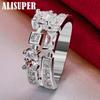 Šperky z kulatého čtvercového AAA Zirkonového prstenu ze stříbra 925 Sterling Silver