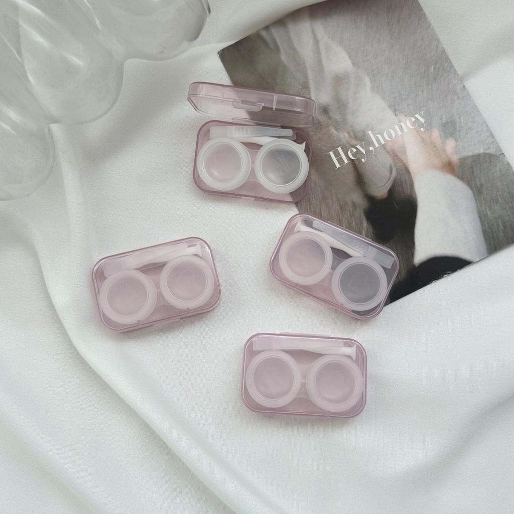 Plastic Contact Lenses Case with Tweezers New Transparent Contact Lens Box Women Travel Colored Contacts Storage Container Box