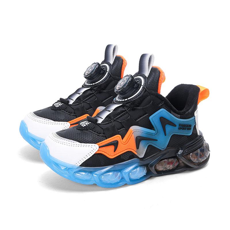 Autumn/Winter Kids Snow Sneakers Kids Short Fluff Sneakers Rotating Button Anti-Slip Sneakers Big Boy Cotton Shoes