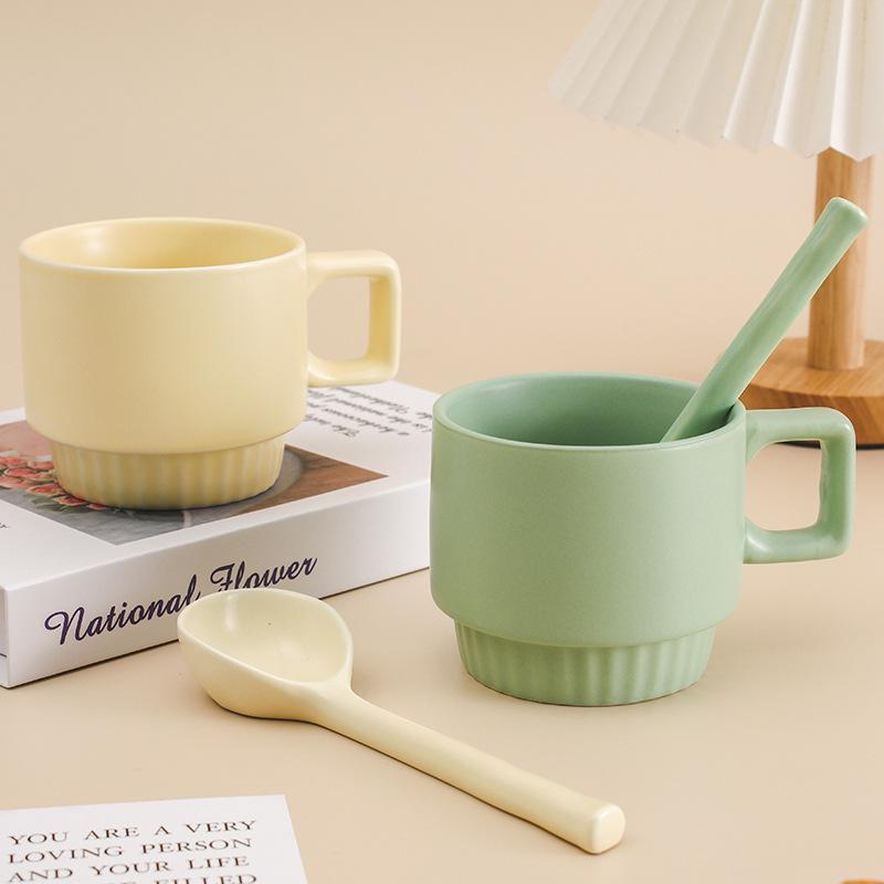 Milk Fufu Mug Korean Ins Style Girl Ceramic Cup High Value Cute Office Breakfast Coffee Cup