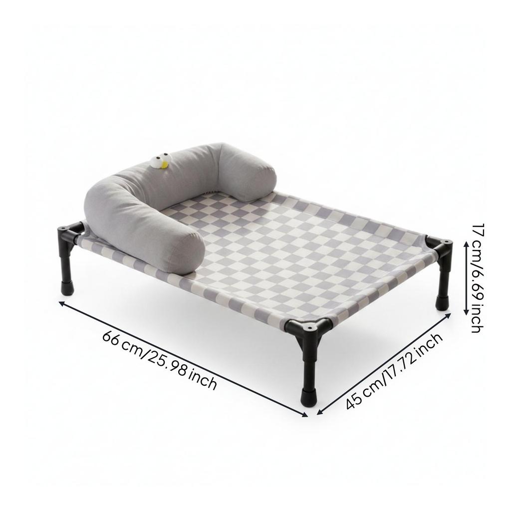 Breathable Raised Pet Cot Black Frame Bed for Indoor