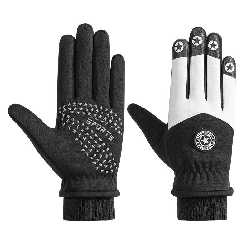 Season gloves male and female teenagers non-slip outdoor anti-splashing water velvet warm anti-cold skiing