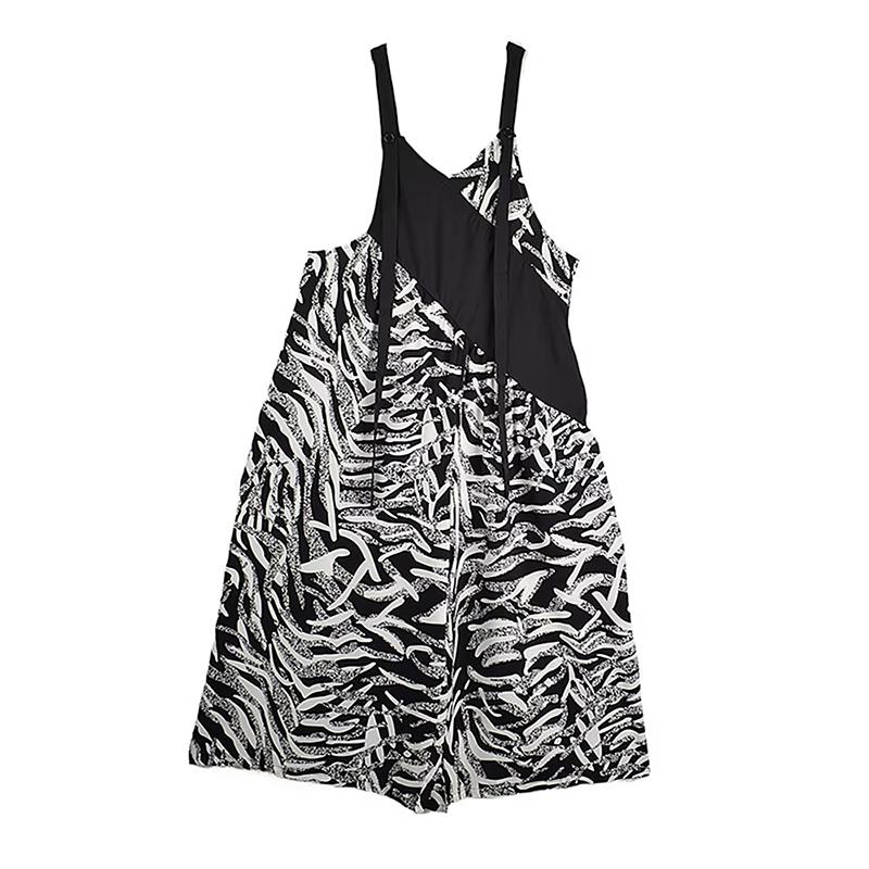 

XITAO Irregular Patchwork Print Jumpsuits ZMY1366 One Size чёрный
