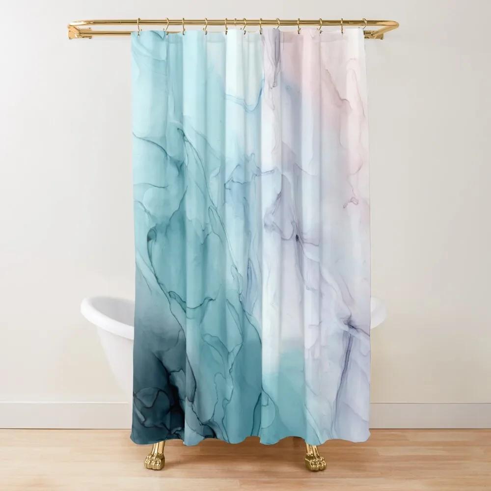 Sage Green Watercolor Ombre Shower Curtain Bathroom Fabric Polyester Waterproof Modern Shower Curtains Bath Decor with 12 Hooks